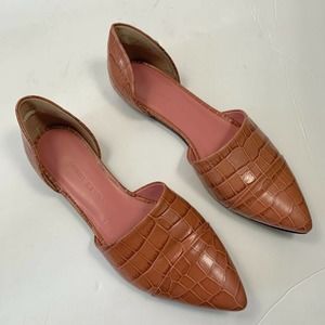 Jenni Kayne Embossed Croc D’ Orsay Flat